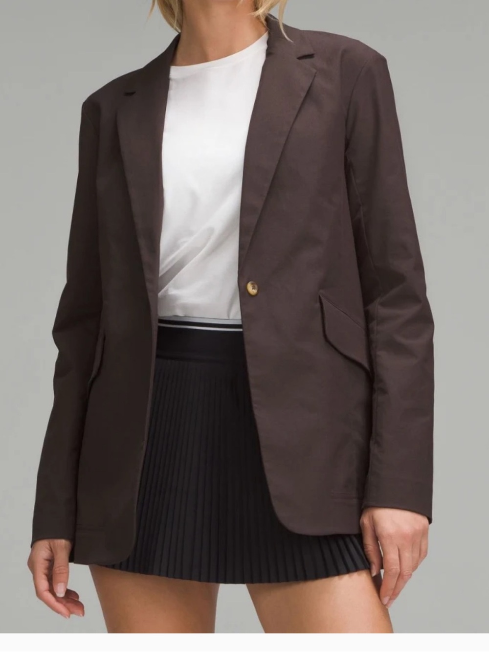 lululemon athletica Brown Single-Button Blazer Jacket